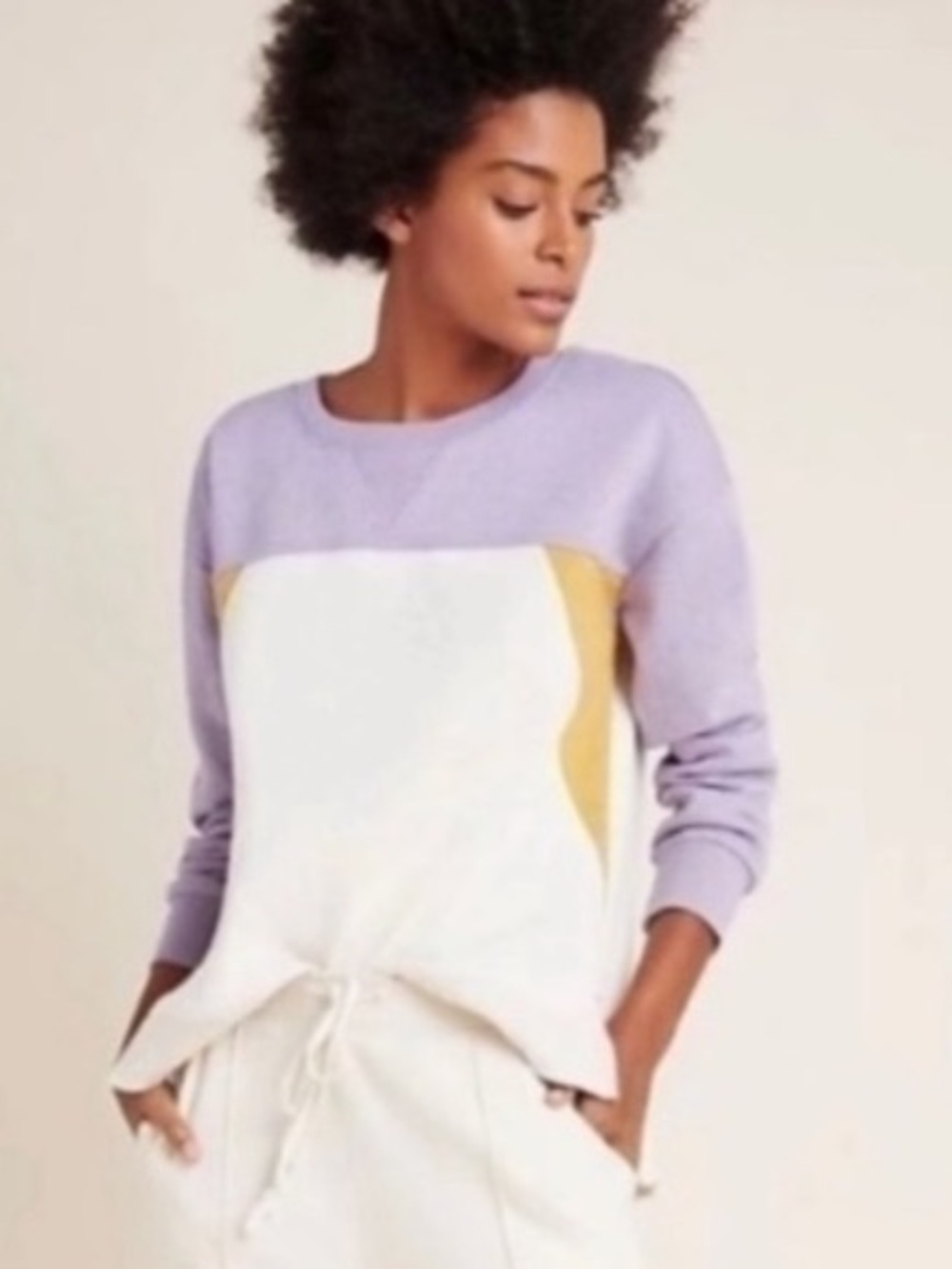 Anthropologie Saturday Sunday Colorblock Crewneck Sweatshirt Size XS